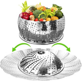 Foldable stainless steel steamer silver Pakistan