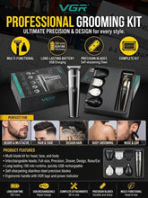 VGR V-107 11-In-1 Professional Grooming Kit With Multiple Attachments For Complete Personal Care