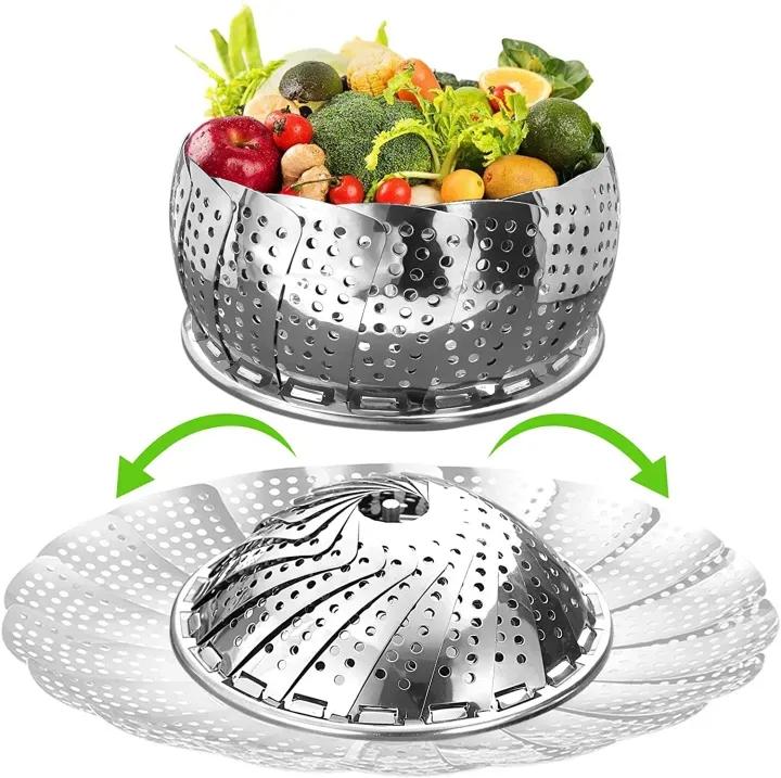 Foldable stainless steel steamer silver Pakistan