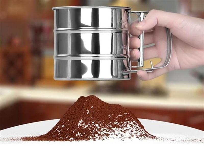 Stainless Steel Flour Sifter Cup Perfect for Sifting Flour Cocoa Powder